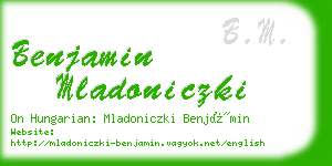 benjamin mladoniczki business card